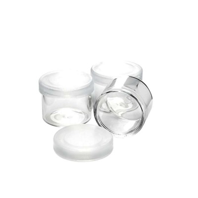 custom no neck glass jar container 5ml 6ml for concentrate shatter with child proof silicone plastic lid cap